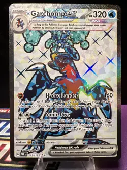 Pokemon Garchomp EX TCG Full Art Holo Card 219/182 Sv04: Paradox Rift NM-LP - Image 1