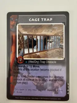 Tomb Raider CCG S164 - Cage Trap - Slippery When Wet Rare Card - Image 1