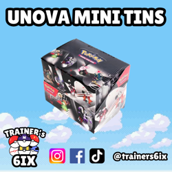 Pokemon Unova Mini Tin Display Box (8 Tins) - Black Bolt & White Flare - Sealed - Image 1