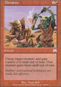 [1x] Threaten - Foil Played, English Onslaught MTG Magic - Image 1