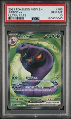 2023 Arbok ex 185/165 Holo Full Art Ultra Rare - Pokemon 151 Scarlet PSA 10 - Image 1