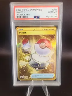 2023 Pokemon Mew 151 Switch Hyper Rare 206/165 PSA 10 - Image 1