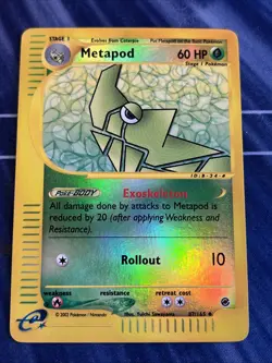 2002 POKEMON EXPEDITION METAPOD E-READER REVERSE HOLO - Image 1