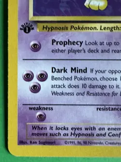 Hypno 23/62 1st Edition Fossil Rare Pokemon WOTC 1999 NM - Image 5