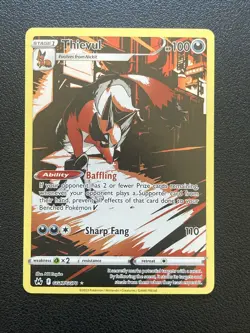 Thievul Pokemon Crown Zenith Galarian Gallery GG17/GG70 Full Art Holo Rare NM - Image 1