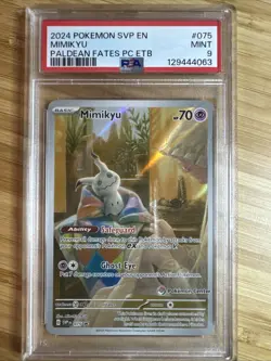 Mimikyu 075 - 2024 Pokemon Paldean Fates Pokemon Center ETB - Stamp - PSA 9 - Image 1