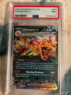 PSA 9 Charizard ex 2024 Pokemon PAF EN #054 - Image 1