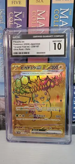 Pokemon CGC 10 GEM MINT Pikachu ex UR 2024 236/187 SV8a Japanese - Image 1