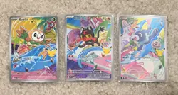 Pokemon First Partner illustration Collection Rowlet Litten Popplio Promo 30th - Image 1