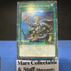 Yugioh! NM Reinforcement of the Army RA01-EN051 (Quarter Century Secret Rare) LP - Image 1