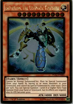 Yugioh Sephylon, the Ultimate Timelord PGL2-EN084 1st Ed Gold Secret NM - Image 1