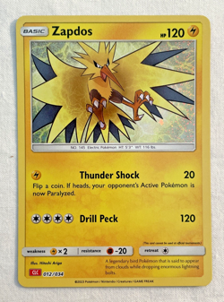 1x Zapdos 012/034 CLC Classic Collection Holo Pokemon Card NM - Image 1