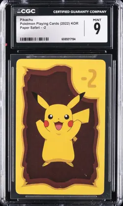 2022 POKEMON PLAYING CARDS PAPER SAFARI - KOREAN #-2 PIKACHU CGC 9 - Image 1