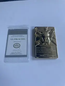 23k Gold Plated Pikachu Pokemon Card 1999 With Certificate Of Authenticity! - Image 1