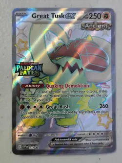 Great Tusk ex 72 Promo Card SV: Scarlet & Violet Paldean Fates Stamp - Image 1