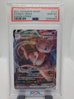 PSA 10 Pokemon TCG Mew VMAX 114/264 Ultra Rare SWSH: Fusion Strike - Image 1