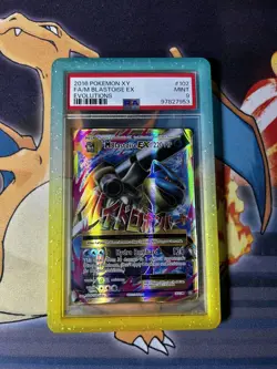 Pokemon M Blastoise EX Full Art Holo Ultra Rare 102/108 PSA 9 guard included - Image 1