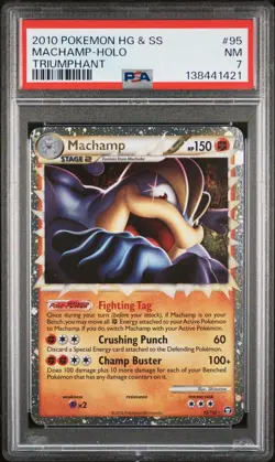 Machamp: 2010 Pokemon Heartgold & Soulsilver Triumphant #95 - PSA 7 - Image 2