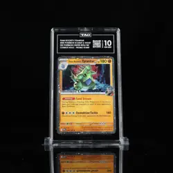 TAG 10 Team Rocket Tyranitar 096/182 POKEMON CENTER STAMP - Image 1