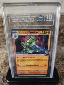 TAG 10 Team Rocket Tyranitar 096/182 POKEMON CENTER STAMP - Image 3