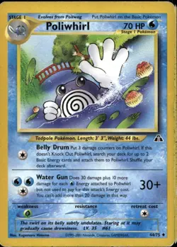 Poliwhirl 44/75 Uncommon WOTC Neo Discovery Pokemon - Image 1