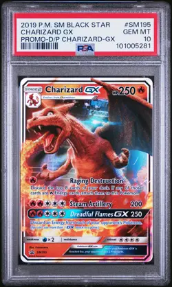 2019 POKEMON SM BLACK STAR PROMO #SM195 CHARIZARD GX PSA 10 - Image 1