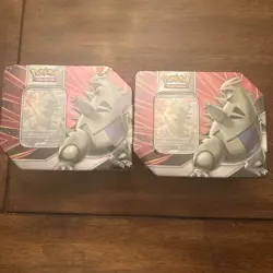 2 Pokemon TCG Tyranitar V Strikers Factory Sealed Tins! (10 packs) 820650809552 - Image 1