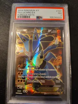 Pokemon TCG Lucario EX Holo Full Art Ultra Rare Card Furious Fists 107/111 Psa 7 - Image 1