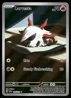 Pokemon Cards Larvesta 196/191 Surging Sparks Illustration Rare NM - Image 1
