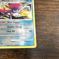Pokemon TCG Card 2007 Secret Wonders - Weavile 40/132 Reverse Holo - Image 5