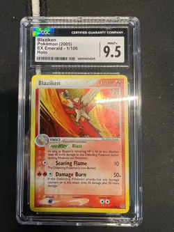 Blaziken 1/106 Graded CGC 9.5 EX Emerald Pokemon Trading Card Game - Image 1