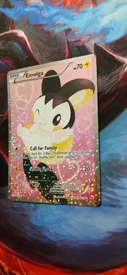 Pokemon Emolga Ultra Rare Full Art Holo RC23/RC25 Legendary Treasures - Image 3