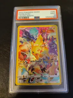 PSA 9 Pokemon Pikachu Crown Zenith Secret Rare 160/159 Alt Full Art SWSH 2023 MT - Image 1