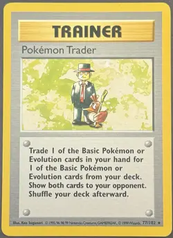 Pokemon Trader 77/102 Base Set Shadowless Pokemon Card LP - Image 1