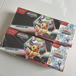 2 Pokemon Prismatic Evolutions Sams Club Surprise Box Booster Bundle New Sealed - Image 1
