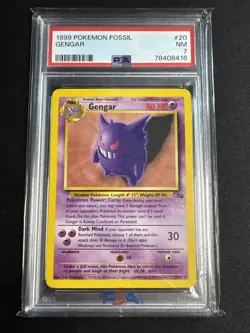 PSA 7 Pokemon TCG 1999 Pokemon Fossil 1st Edition #20 Gengar NM - Image 1