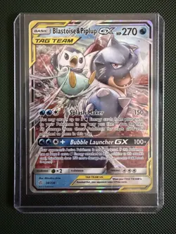 Pokemon TCG Blastoise & Piplup GX Tag Team Cosmic Eclipse 38/236 - Image 1