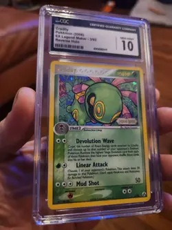 (POP 9) CGC 10 GEM MINT Pokemon CRADILY Stamped Reverse Holo Legend Maker 3/92 - Image 1