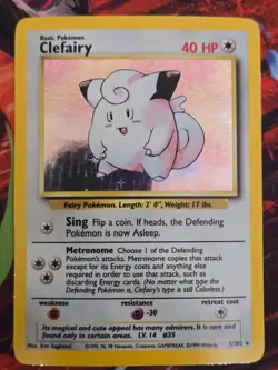 Holo Clefairy Rare Base Set 5/102 Pokemon TCG - Image 1