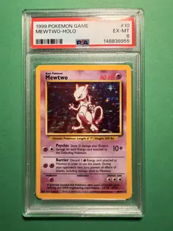1999 POKEMON BASE SET UNLIMITED #10 MEWTWO-HOLO PSA 6 - Image 1