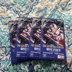One Piece TCG The Azure Sea’s Seven OP-14 Sleeved Booster Pack Lot Of 4 Sealed - Image 1