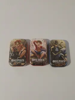 Set of 3 One Piece Card Game Vol.2 Mini-Tins FULL SET NEW SEALED Ace Luffy Sabo - Image 1