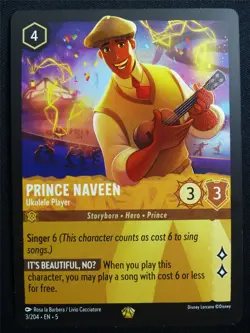 Prince Naveen Ukulele Player 3/204 - Lorcana Card #317 - Image 1