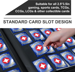 Premium Card Binder 16 Pocket, PU Cover Trading Card Binder for 1000+ Cards, St - Image 4