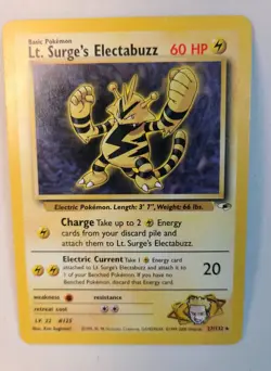 Pokemon TCG Lt. Surge's Electabuzz Gym Heroes 27/132 Regular Unlimited Rare LP - Image 1