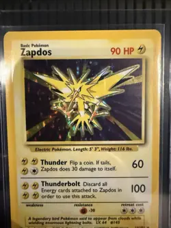 Pokemon Zapdos 16/102 Base Set Holo Rare Near Mint English 1999 WOTC NM 💎 - Image 1