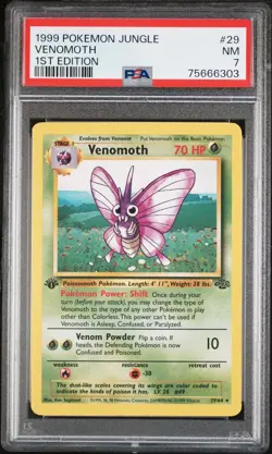 1999 POKEMON JUNGLE | 1ST EDITION #29 VENOMOTH - Image 1