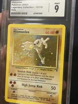 CGC 9 MINT Hitmonlee 2002 Legendary Collection 13/110 Holo Pokemon Card - Image 1