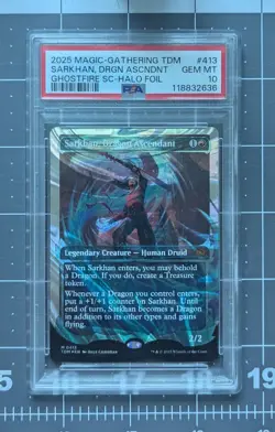 Sarkhan, Dragon Ascendant Showcase Halo Foil TDM 413 Magic the Gathering PSA 10 - Image 1