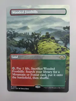 MTG Wooded Foothills Modern Horizons 3 0361 Borderless Rare - Image 1